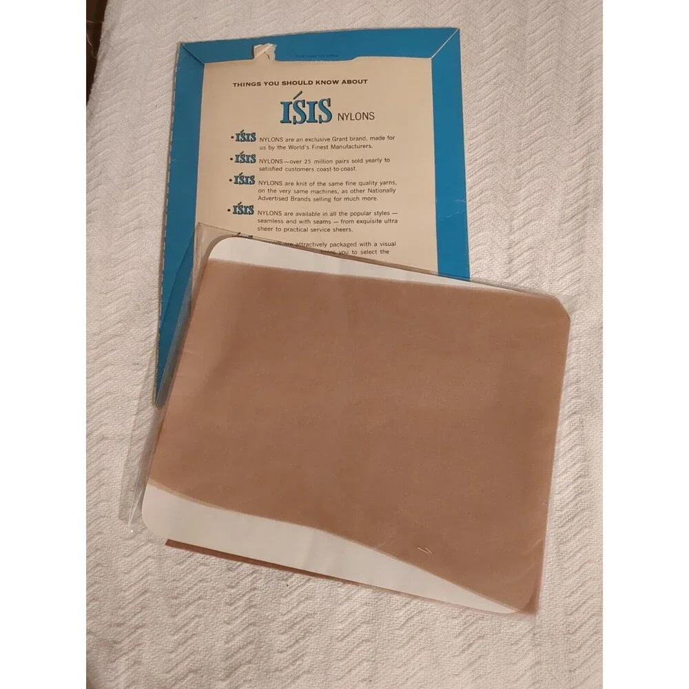 Vintage 222 Mesh 9 1/2 - 10 1/2 ISIS Nylon Stockings 1 Pair Hosiery New Beige